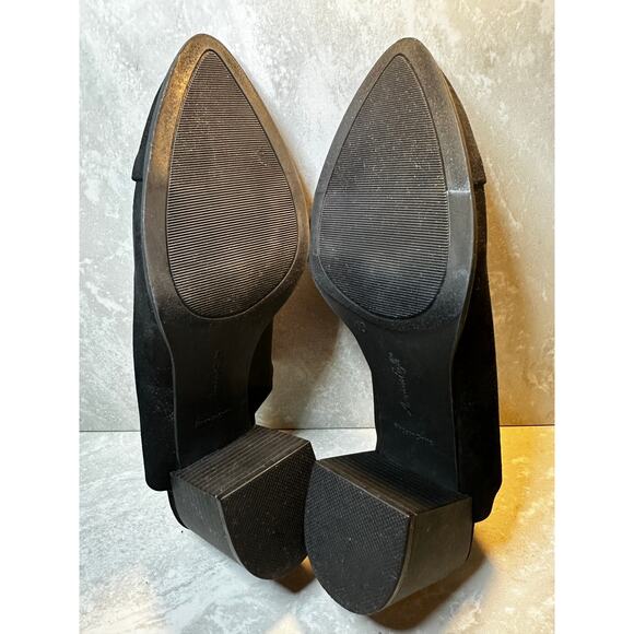 American Eagle Black Mule Point Toe Faux Suede Open Back Women's Size 10 - Picture 8 of 8